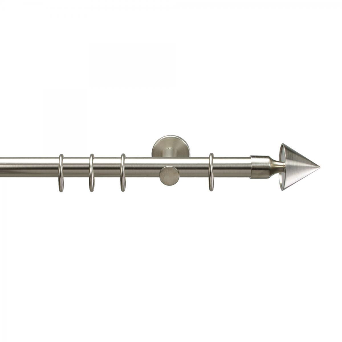 Bella Casa Gardinenstange, Stilgarnitur, Komplettgarnitur - Drehfix Kegel ø 20 mm, 200 cm edelstahl-optik