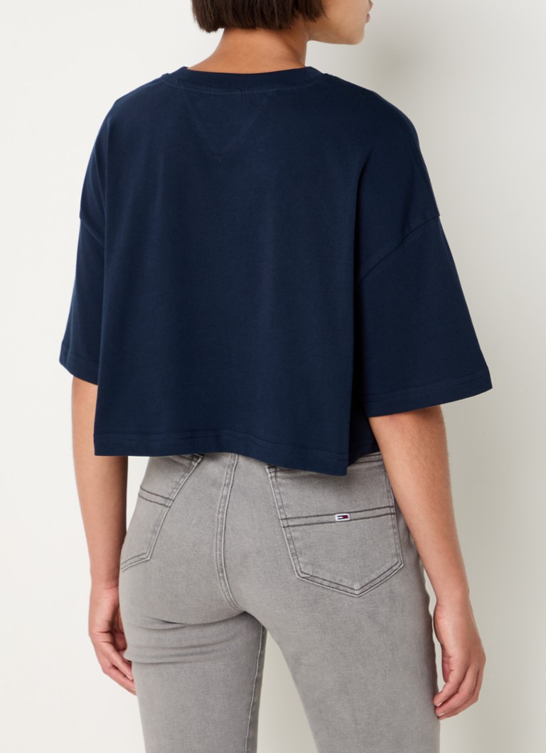 Tommy Hilfiger  Letterman cropped T-shirt met logo