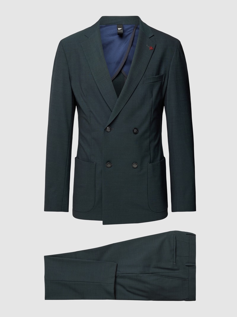 Slim Fit Anzug mit Strukturmuster in dunkelgrün