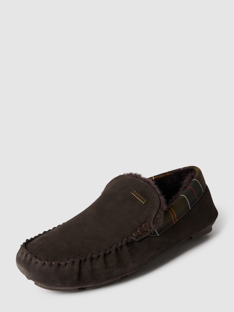 Loafer mit Kunstfellfutter in dunkelbraun
