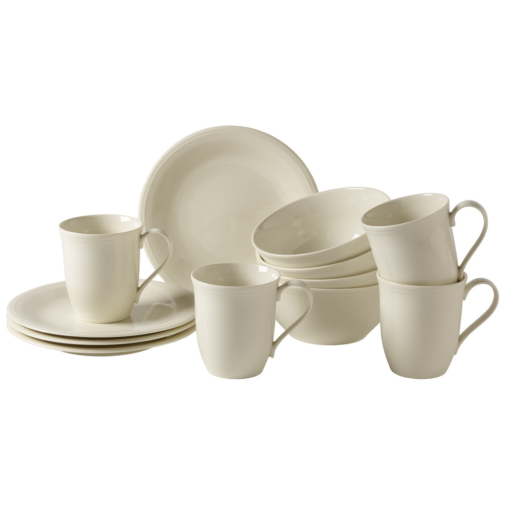 like. by Villeroy & Boch Set Petit-Dejeuner 12pcs Color Loop Natural service de vaisselle