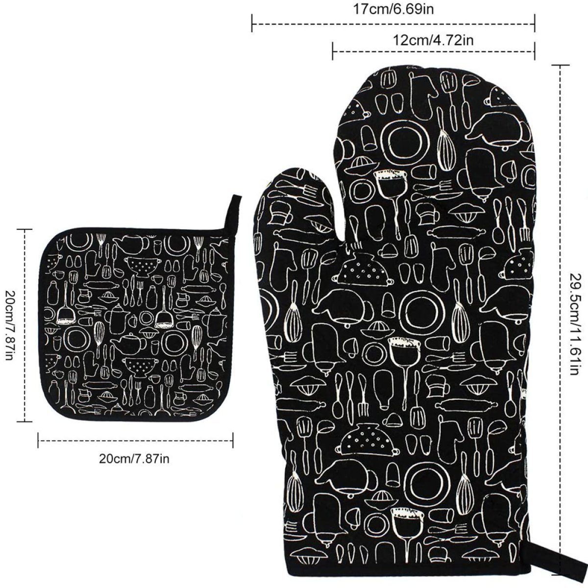 Rwoythk Topfhandschuhe Ofenhandschuhe Topflappen Topfhandschuhe, Backhandschuhe