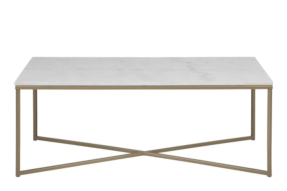 Couchtisch Alisma Weiß Messing 120 x 60 cm
