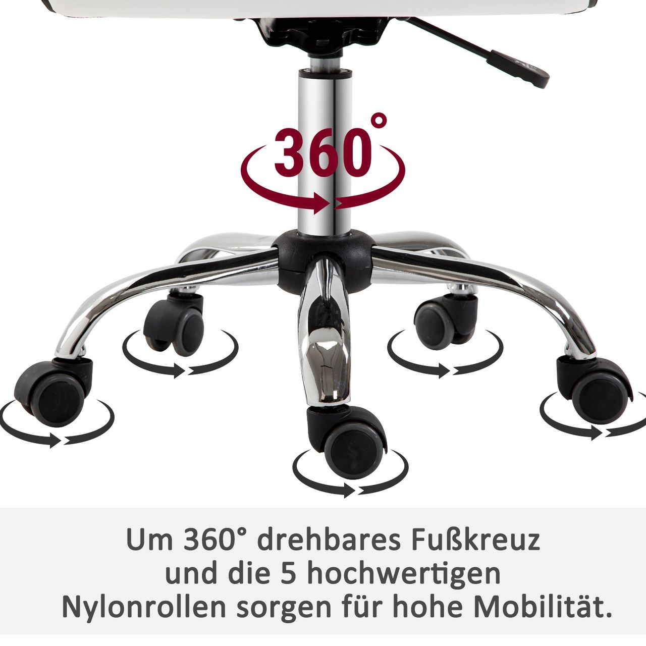 HOMCOM Friseurstuhl Salonstuhl Drehstuhl Rückenlehne Höhenverstellbar Stahl PU