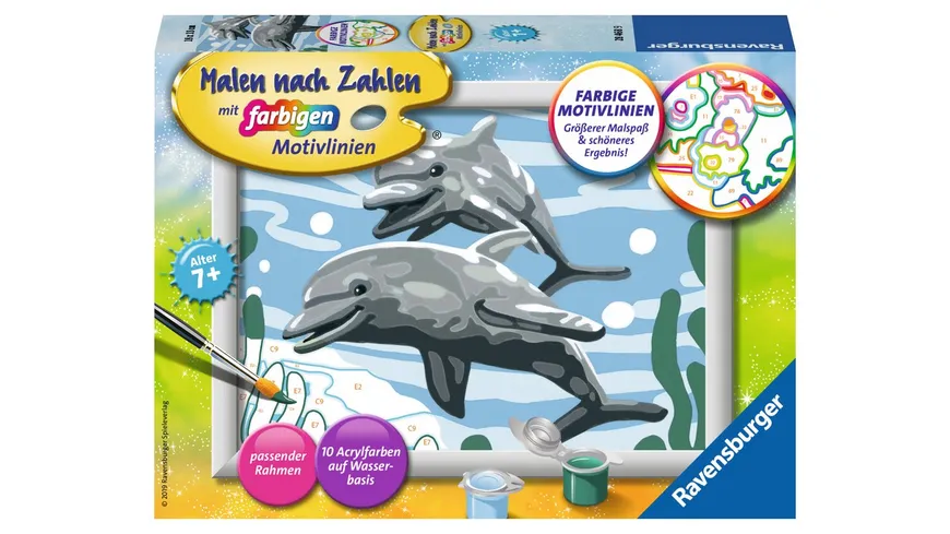 Ravensburger Beschäftigung - Malen nach Zahlen - Freundliche Delfine