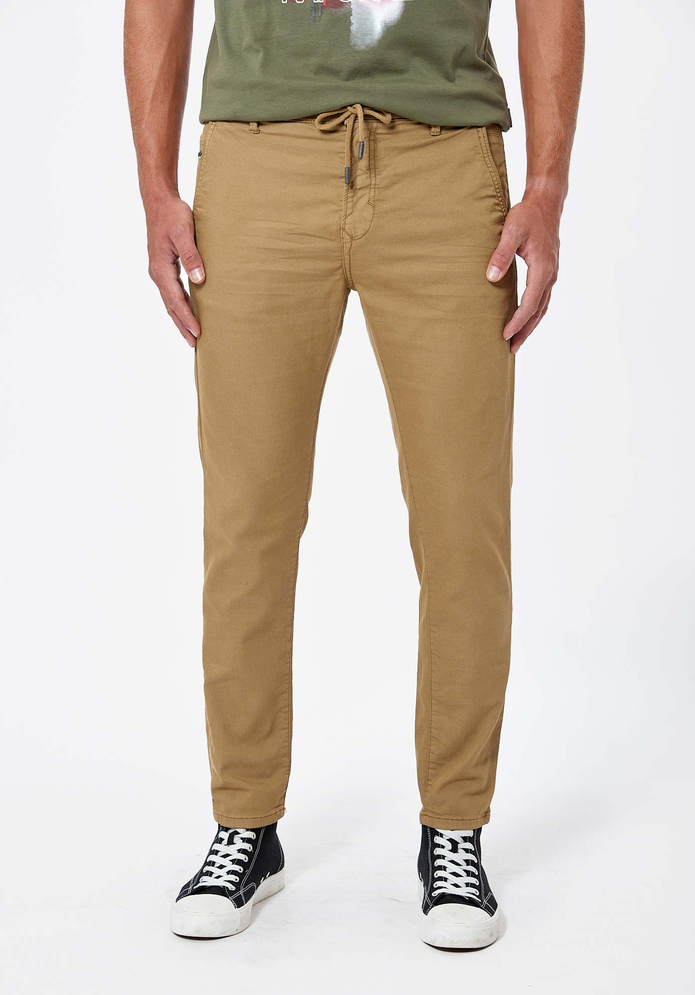IRWIX  Pantalon relaxed cropped beige Homme