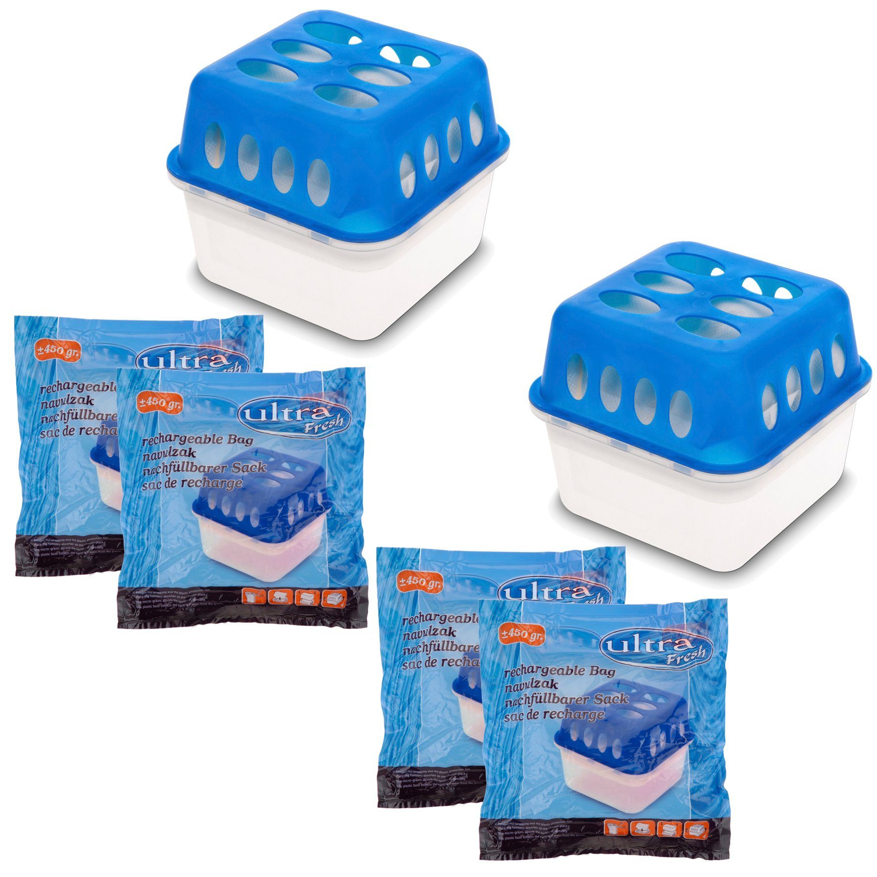 BigDean Diffuser 2x Ultra Fresh Luftentfeuchter Raumentfeuchter mit Nachfüll-Granulat