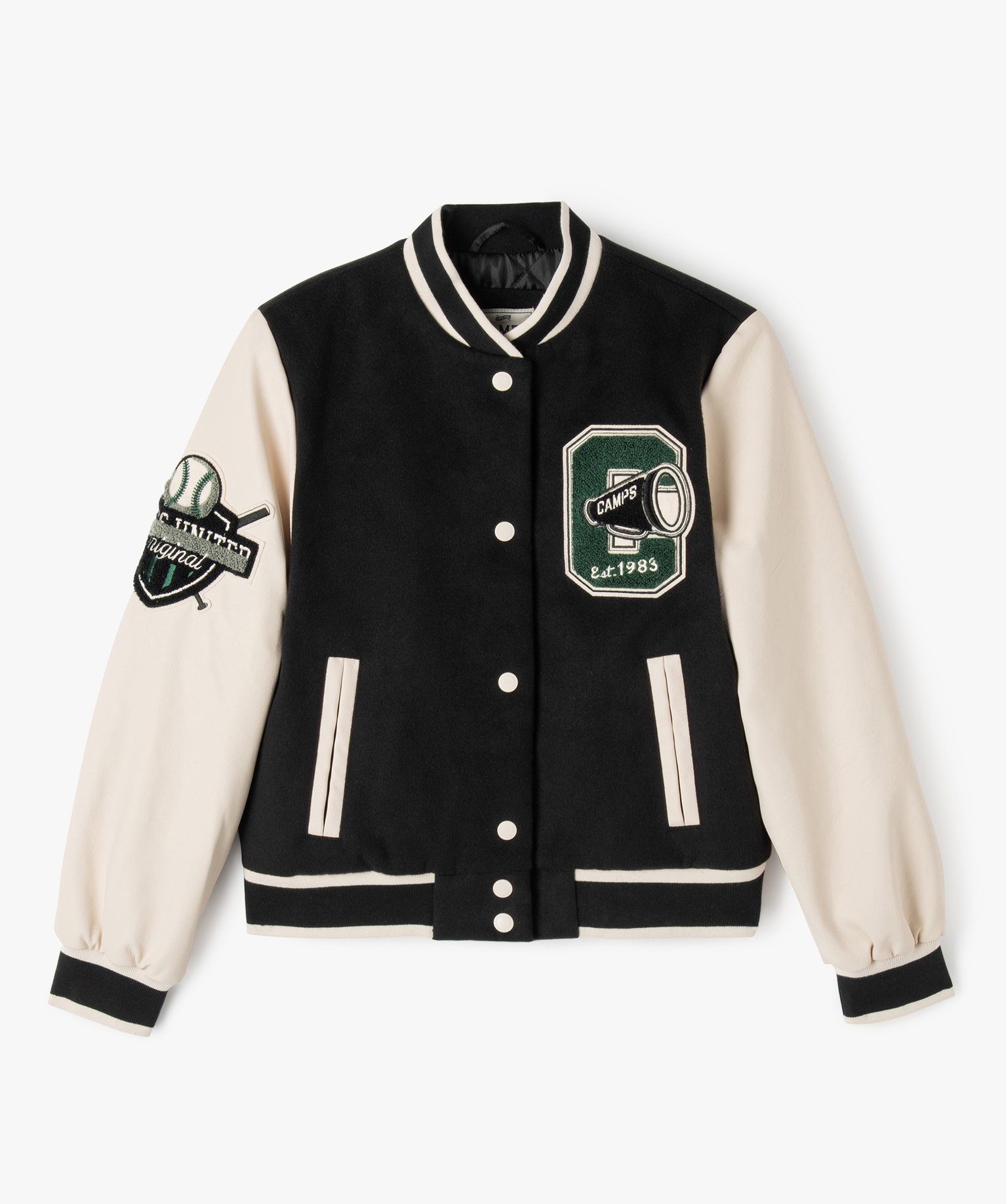 Blouson bomber sportswear bimatière Garçon - Camps United noir | GEMO
