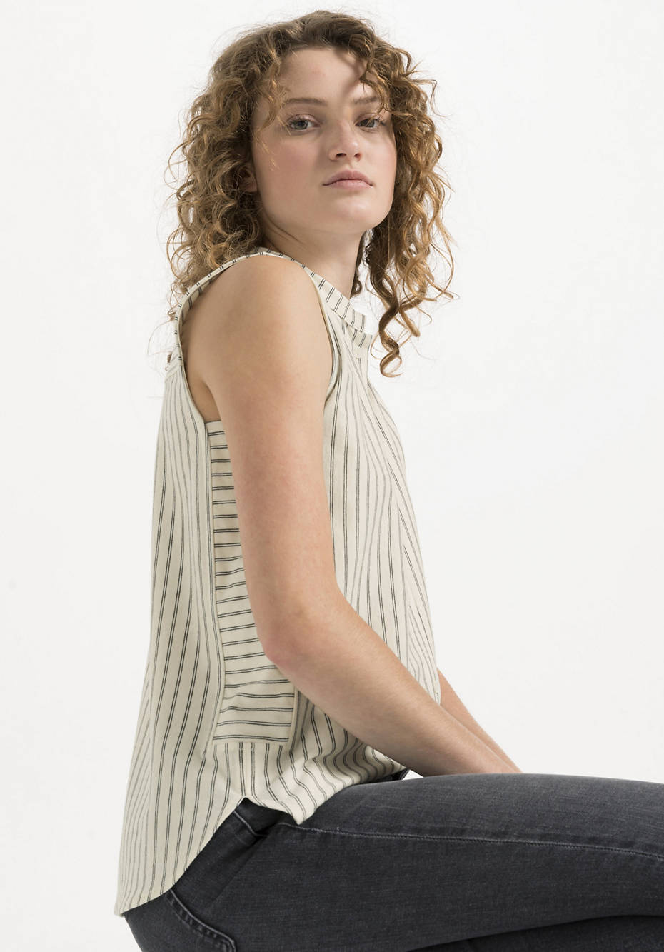Jersey-Bluse aus reiner Bio-Baumwolle