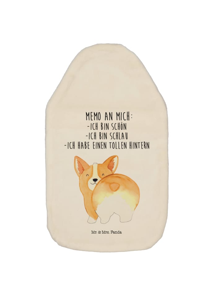 Mr. & Mrs. Panda Wärmflasche Corgi Po mit Spruch in Weiß günstig kaufen onesize
