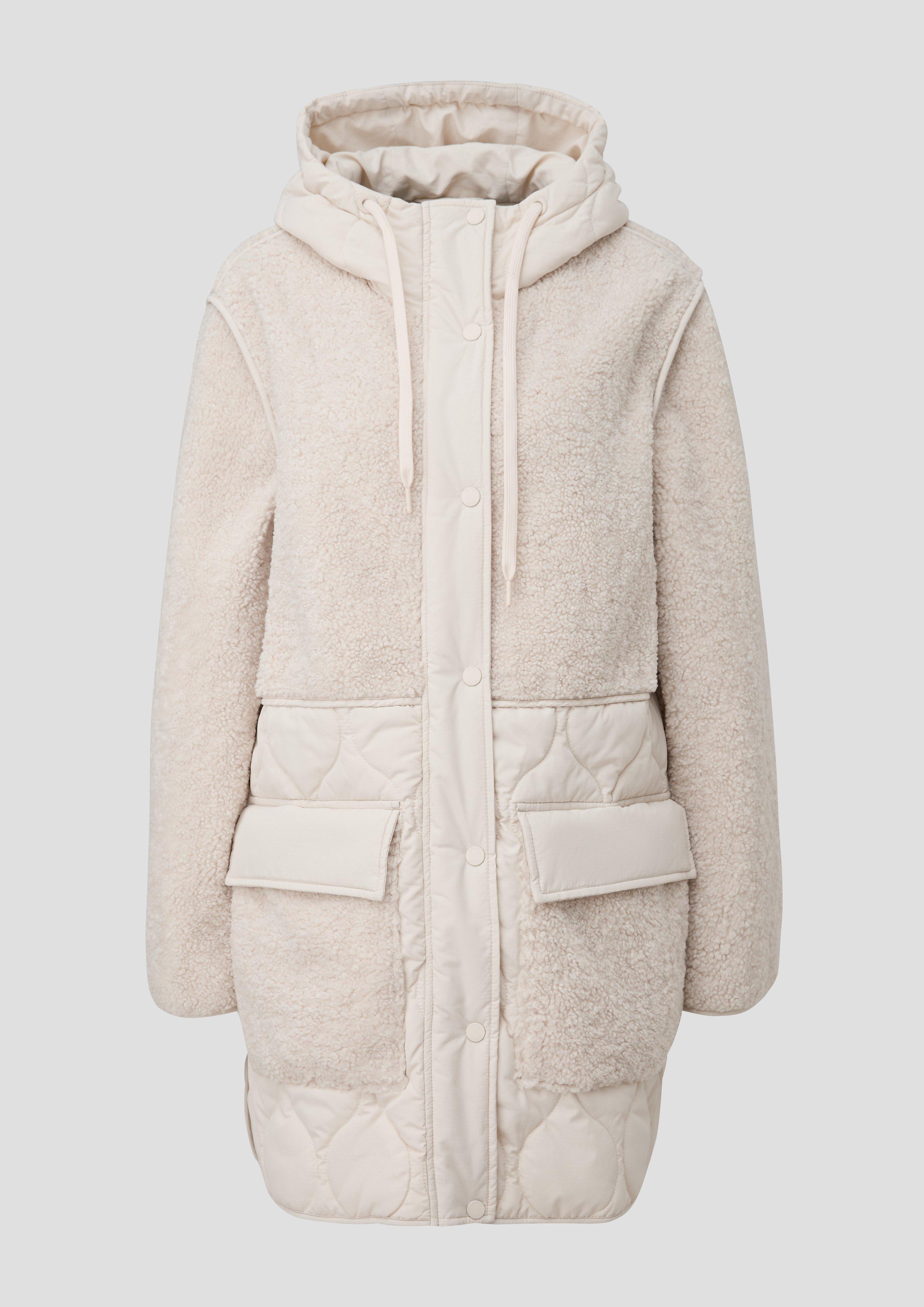 Jacke im Fabricmix mit Teddy-Plüsch  2134805-8009