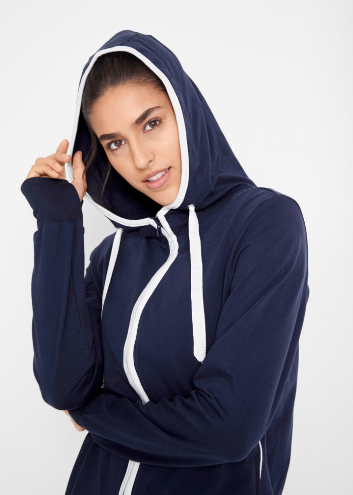 Stretch-Sweatjacke mit Baumwolle