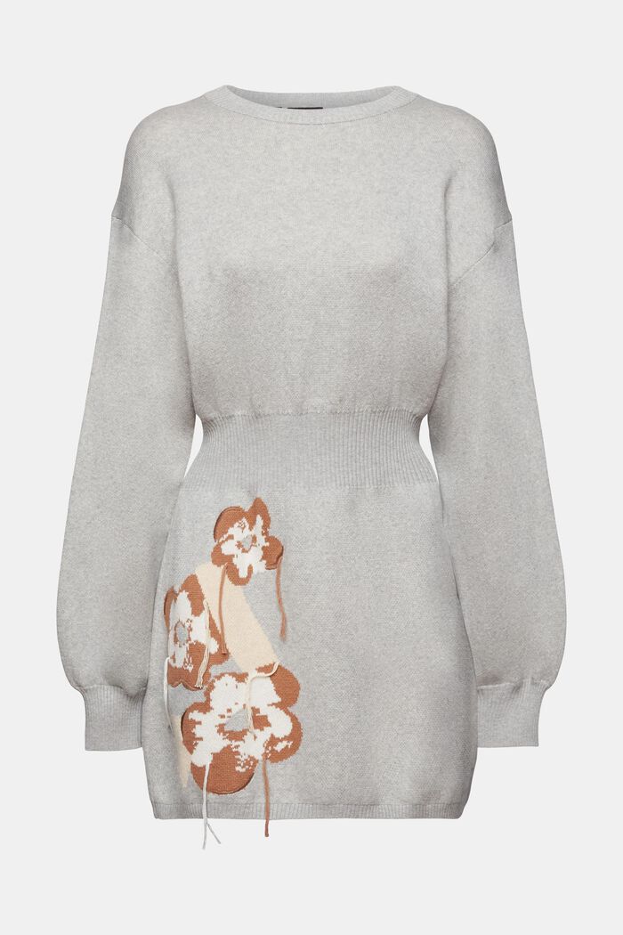 Fit-and-flare-Kleid mit floralem Jacquard-Muster