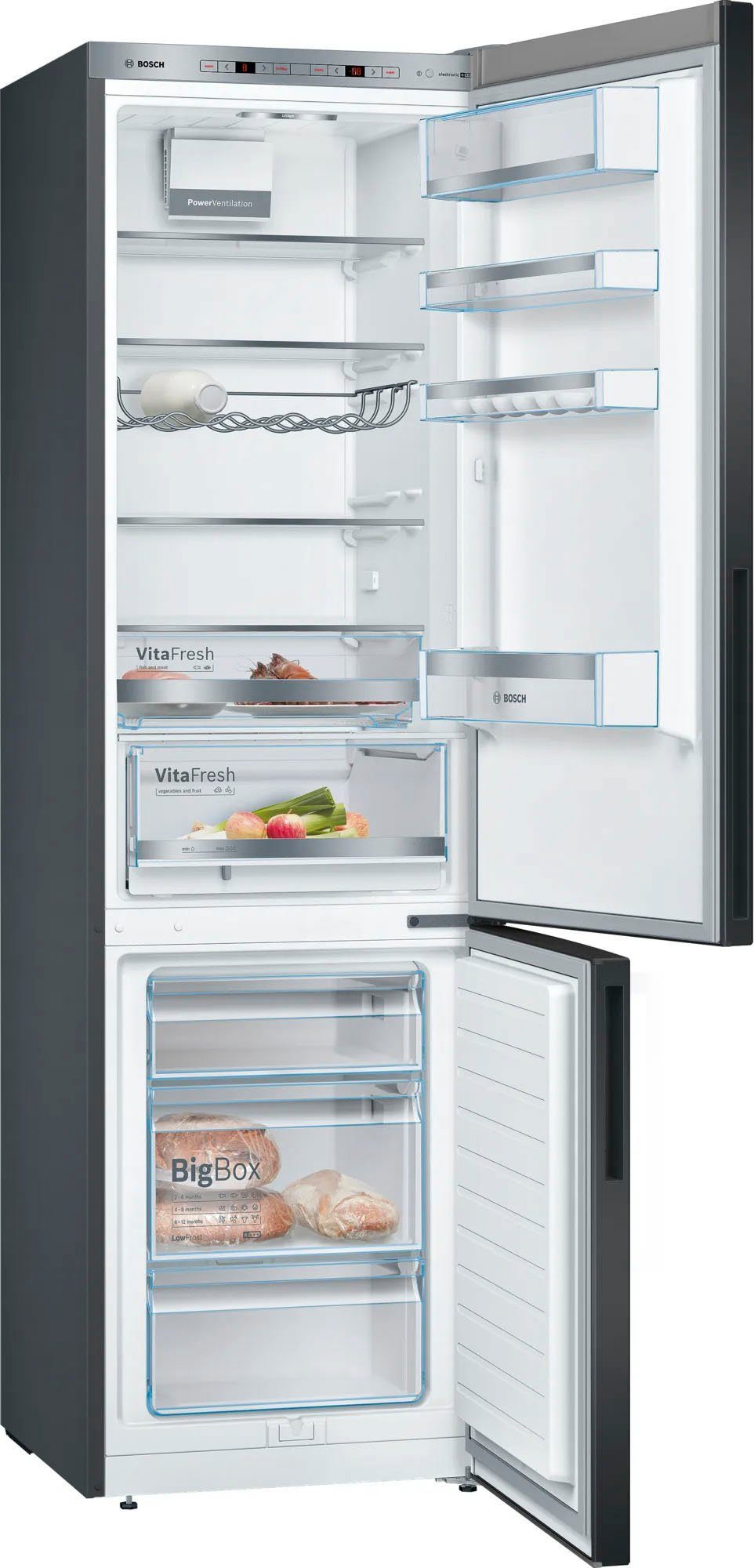 BOSCH Kühl-/Gefrierkombination Serie 6 KGE398XBA, 201 cm hoch, 60 cm breit