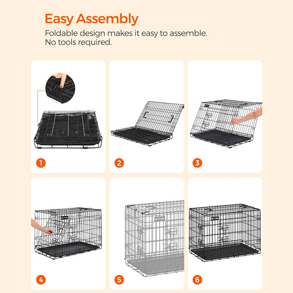 Hundekäfig klappbar, mit 2 Türen