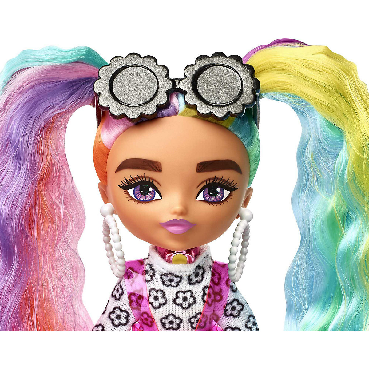 Barbie Extra Mini Doll 6 - Daisy Rainbow Pigtails