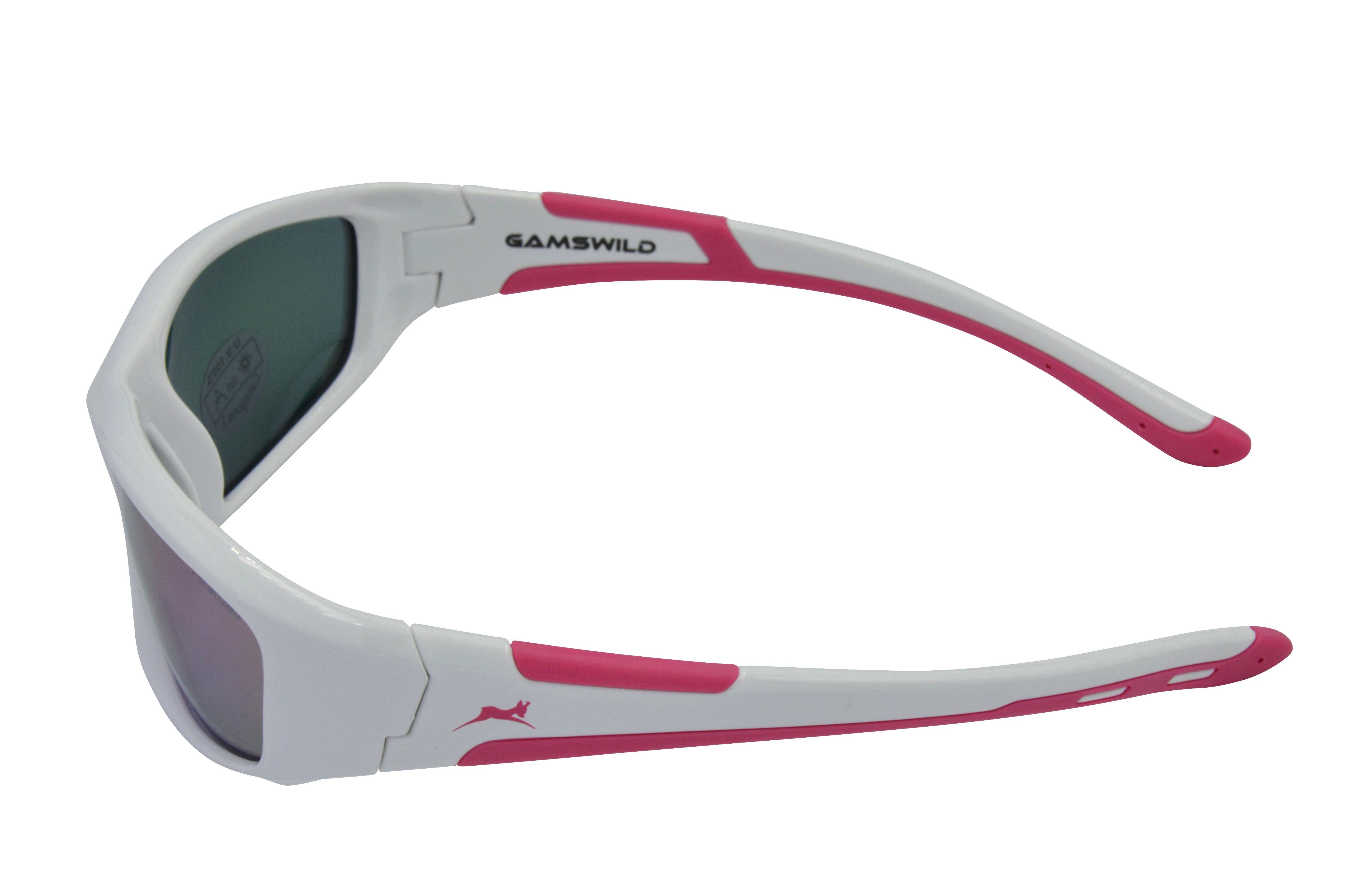 Gamswild Sonnenbrille WJ5821 GAMSKIDS Jugendbrille 5-12 Jahre Kinderbrille Mädchen Jungen kids Unisex, beere, blau, weiß, schwarz-grün, polarisierte Gläser