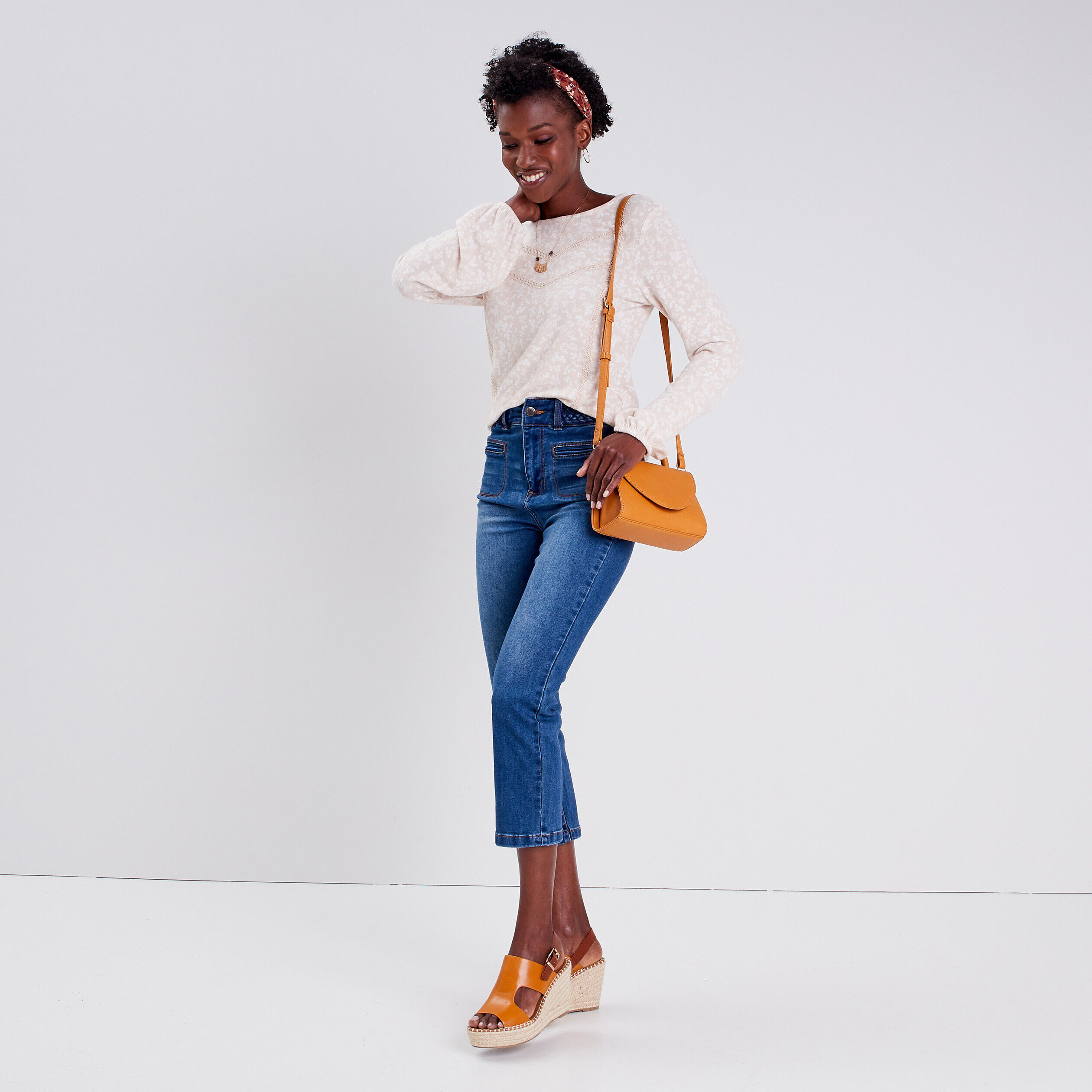 Pantacourt slim en jeans denim double stone femme | Cache Cache