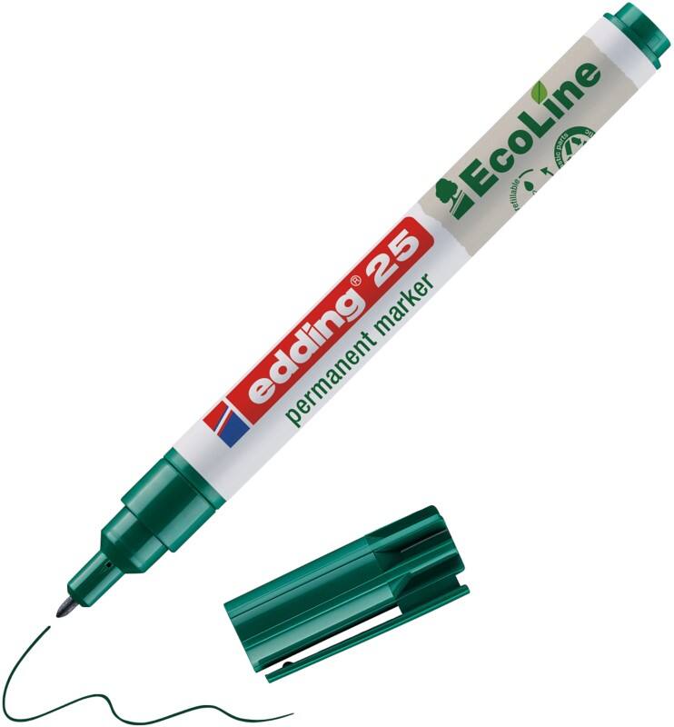 edding ecoline E-25 Permanentmarker Rundspitze 1 mm Grün Nachfüllbar
