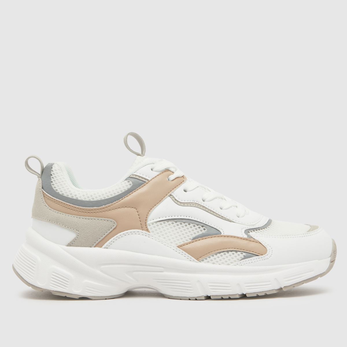Shoe Mackenzie – Vita och beige grova sneakers