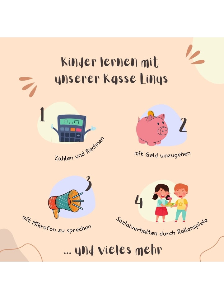 Coemo Spielzeugkasse Linus Supermarktkasse in bunt günstig kaufen onesize