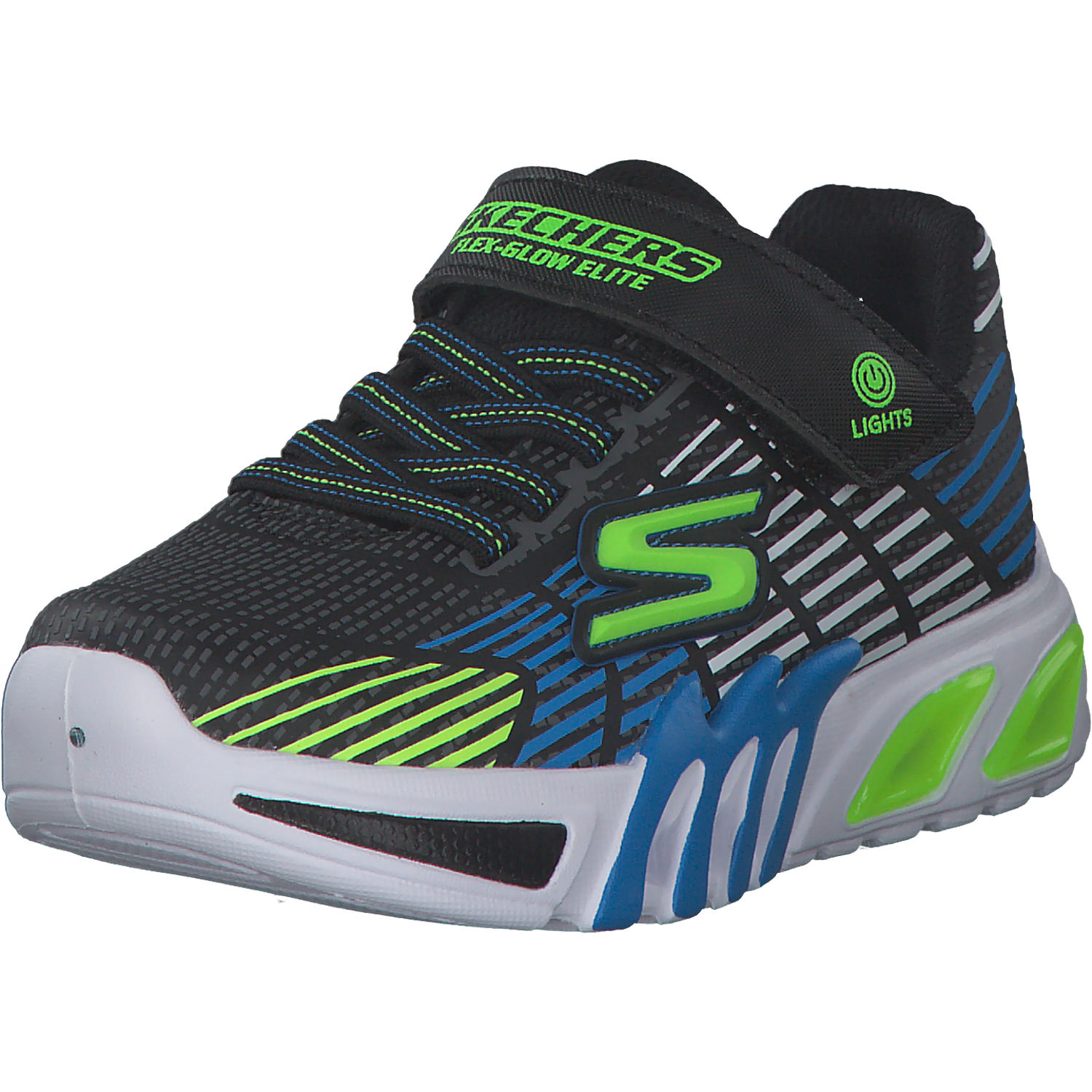 Skechers 400135L, Sneakers Low, Kinder, Schwarz/Blau/Grün