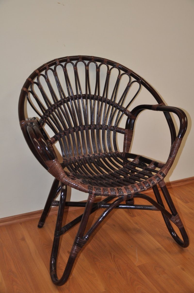 Rattani Rattanstuhl Rattansessel Lentera, Fb. Darkbrown, inkl. Decke