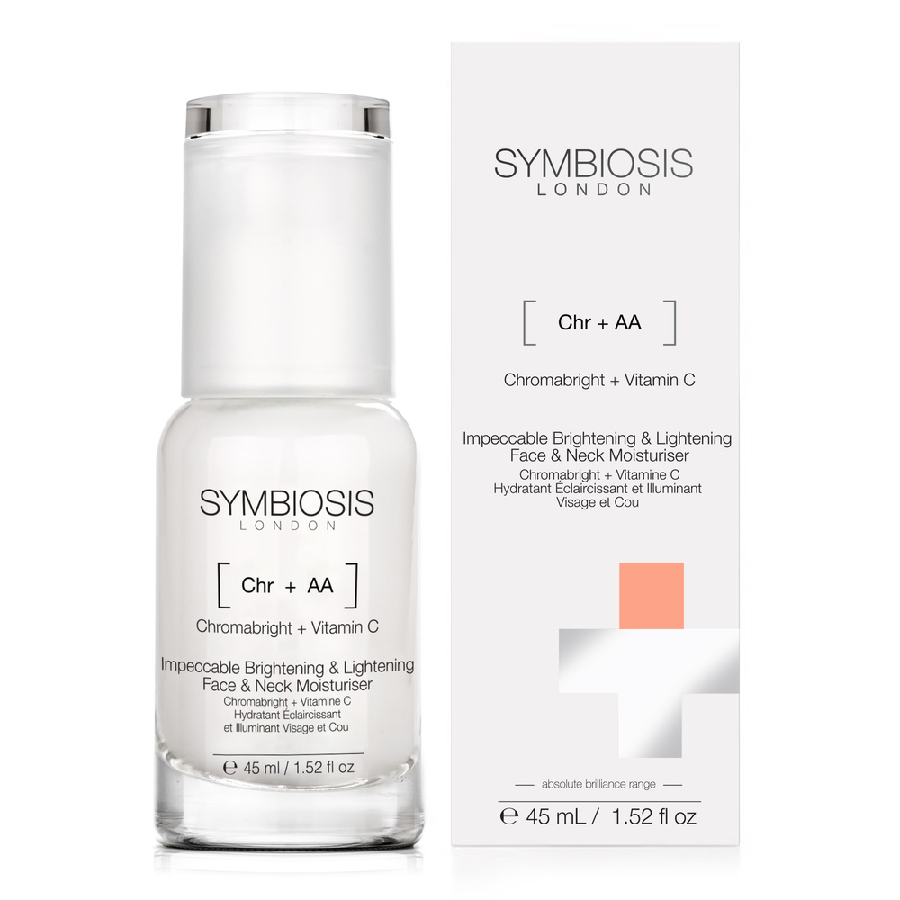 symbiosis [Chromabright + Vitamin C] Hydratant Éclaircissant et Illuminant Visage et Cou Cou et menton