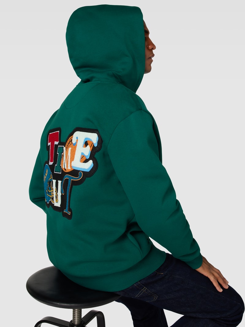 Sweatjacke mit Kapuze in dunkelgrün