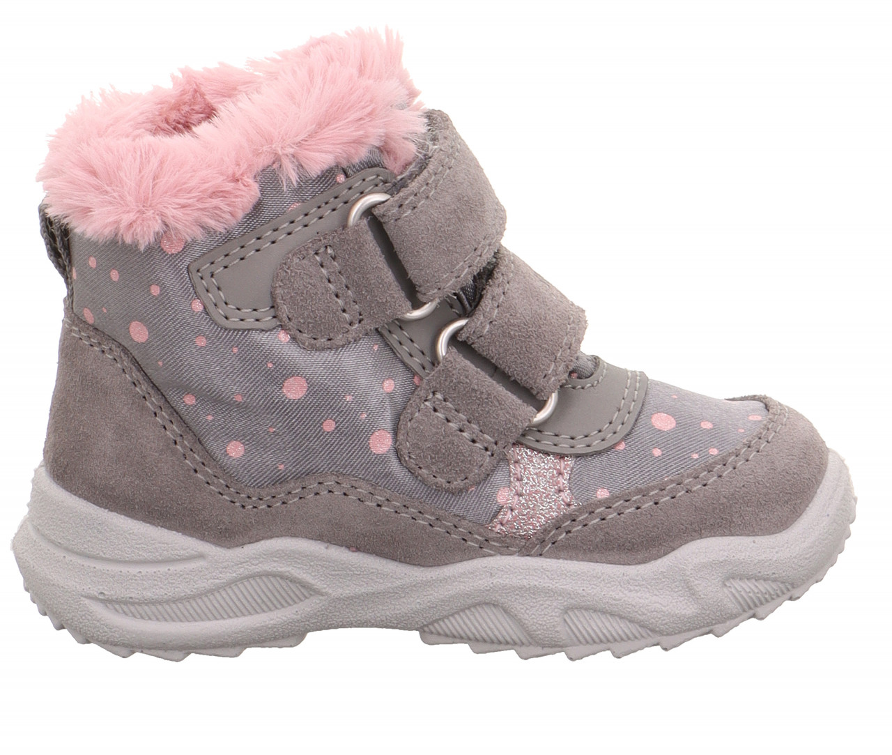 GLACIER - Grau/Rosa Boots mit Klettverschluss