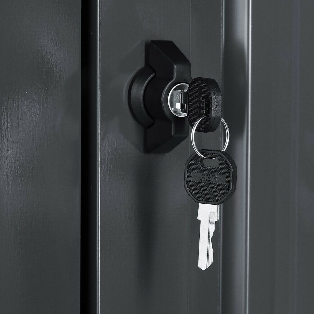 Happy Home 2er Mülltonnenbox mit aufklappbaren Dach mit Schloss anthrazit