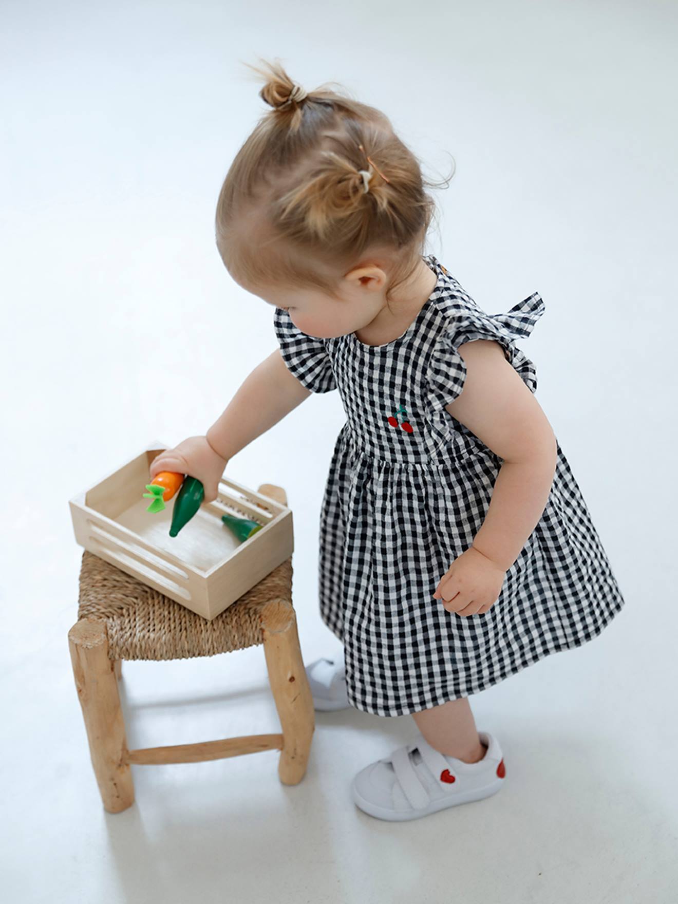 Vertbaudet Mädchen Baby Kleid, ärmellos - graugrün