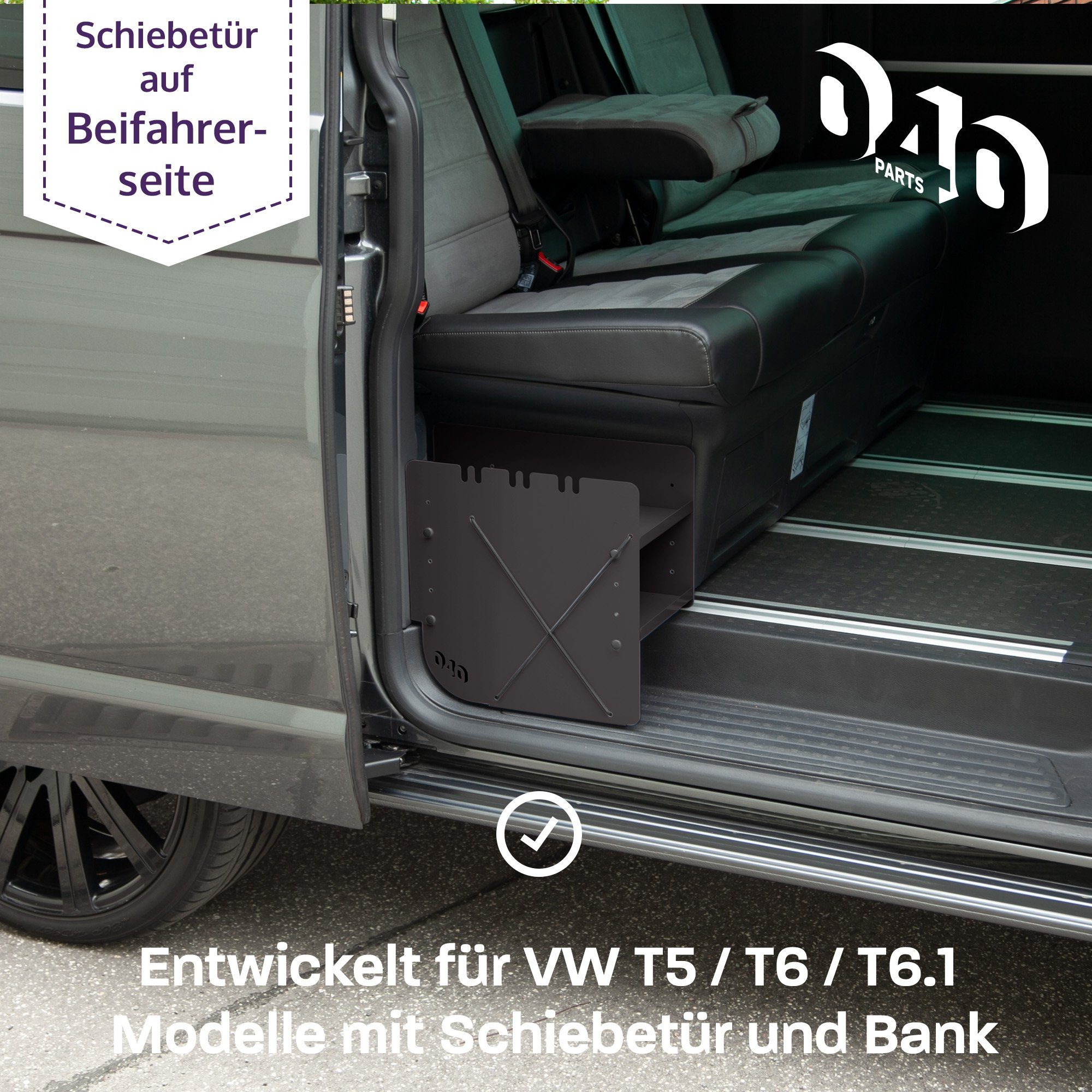 040Parts Spanngurt 040 Parts Schuhregal SCHWARZ BEIFAHRERSEITE Zubehör passend für VW T