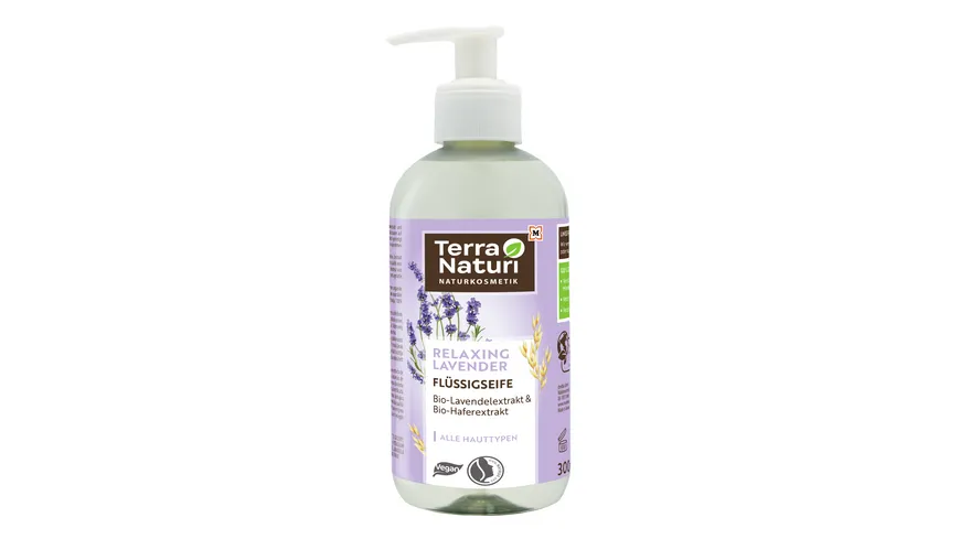 Terra Naturi RELAXING LAVENDER Flüssigseife Bio-Lavendelextrakt & Bio-Haferextrakt 300 ml