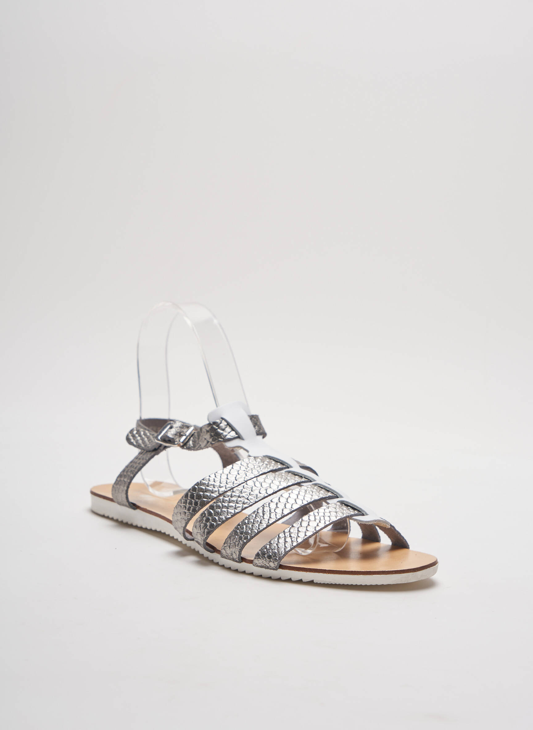 Pieces Sandales Nu Pieds Femme couleur gris