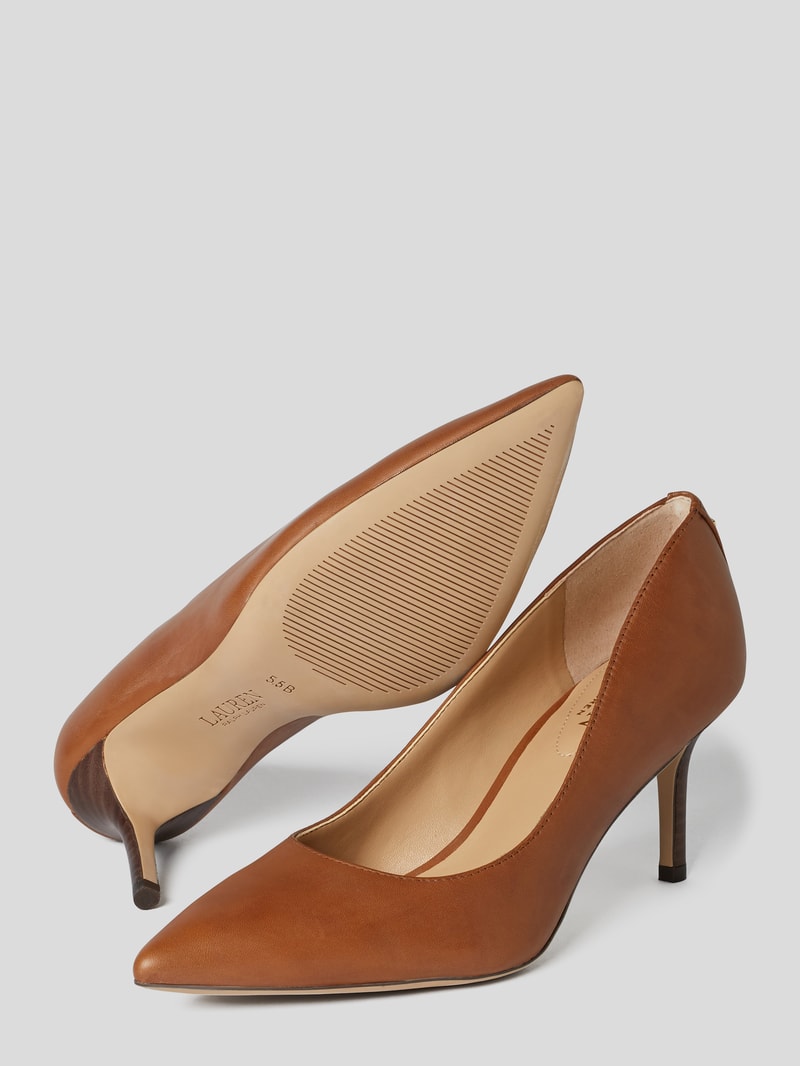 Pumps aus Leder in cognac