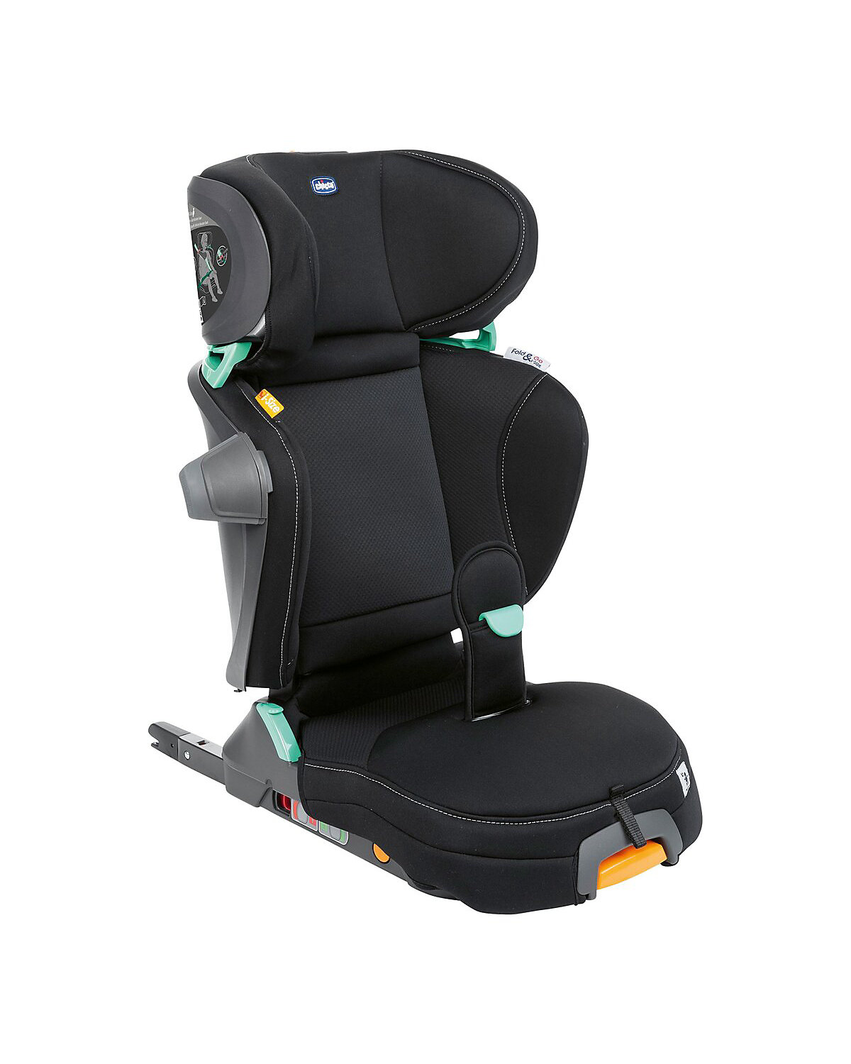 Kindersitz Fold&Go i-Size , 100-150 cm, faltbar, inkl. Seitenaufprallschutz und Bauchgurtführung