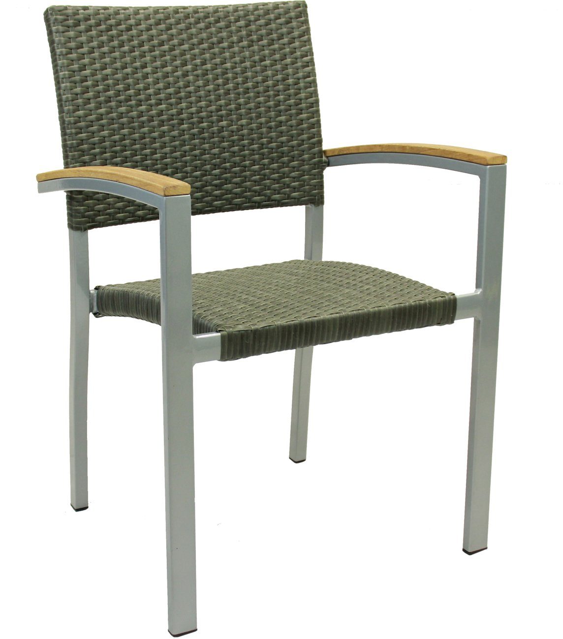 Konway Stapelstuhl BORNEO (4 St), 4x KONWAY® BORNEO Stapelsessel Quarz Premium Polyrattan Sessel