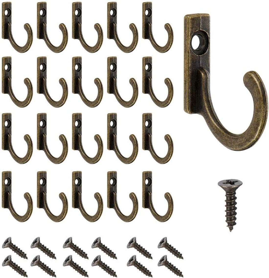 EBUY Schlüsselbrett Packung mit 60 Wandhaken Vintage-Haken Antike Schlüsselhaken