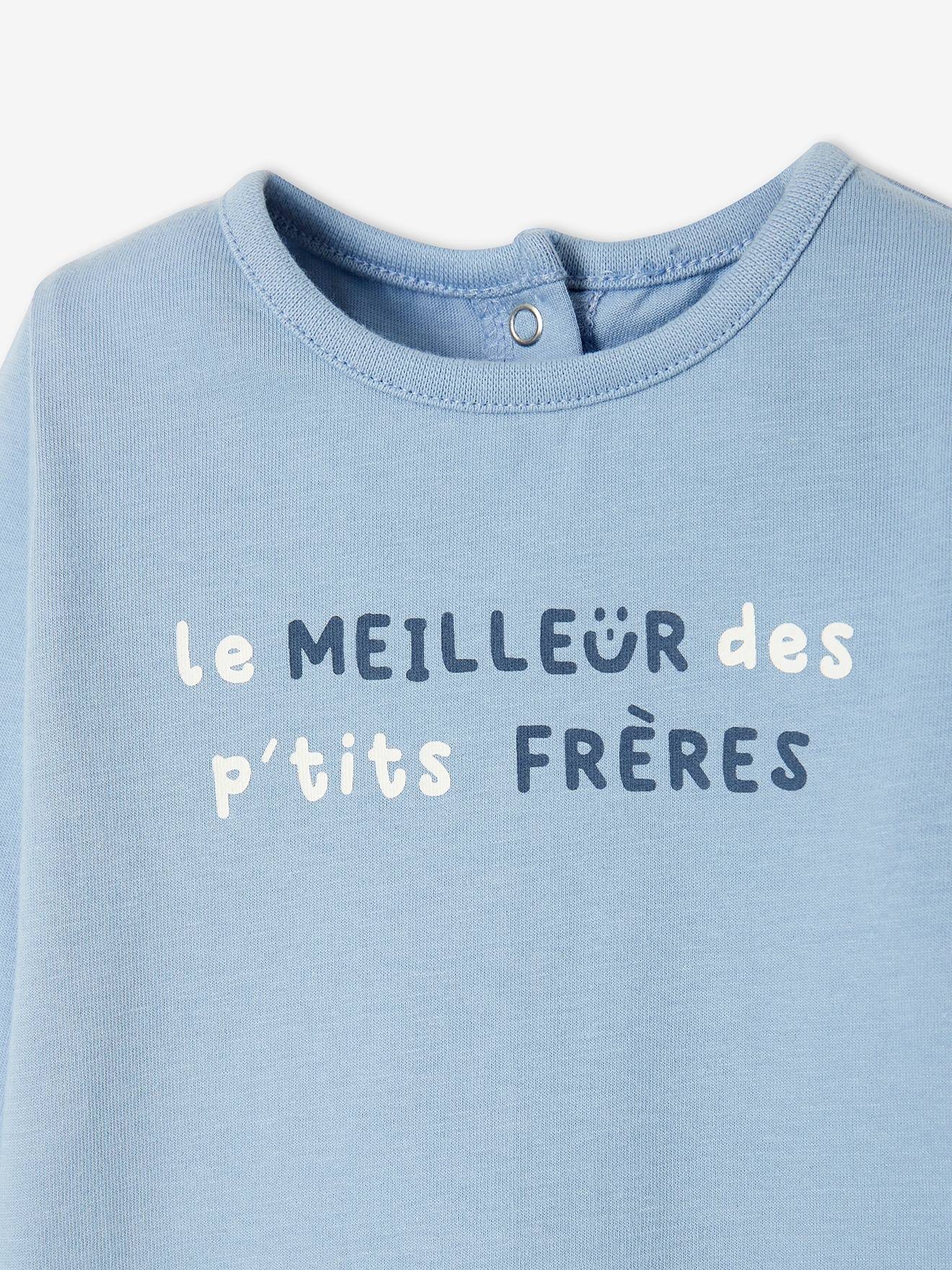 T-shirt à message bébé manches longues caramel