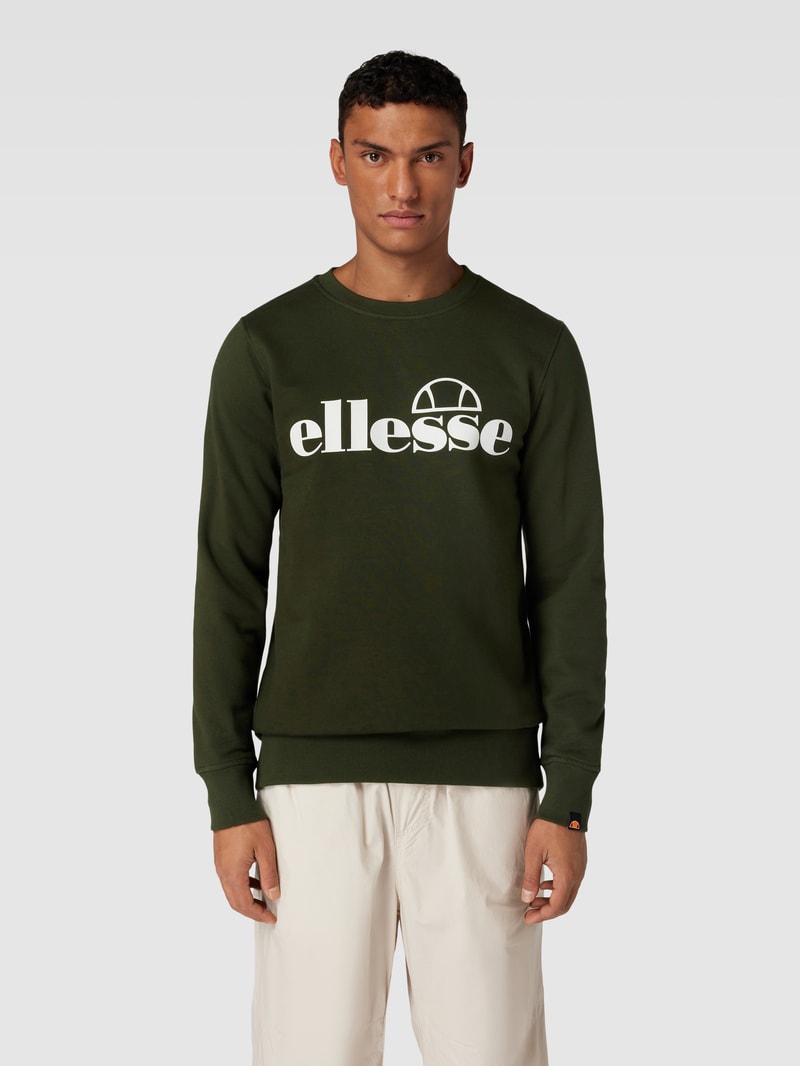 Sweatshirt mit Label-Print Modell 'Bootia' in dunkelgrün