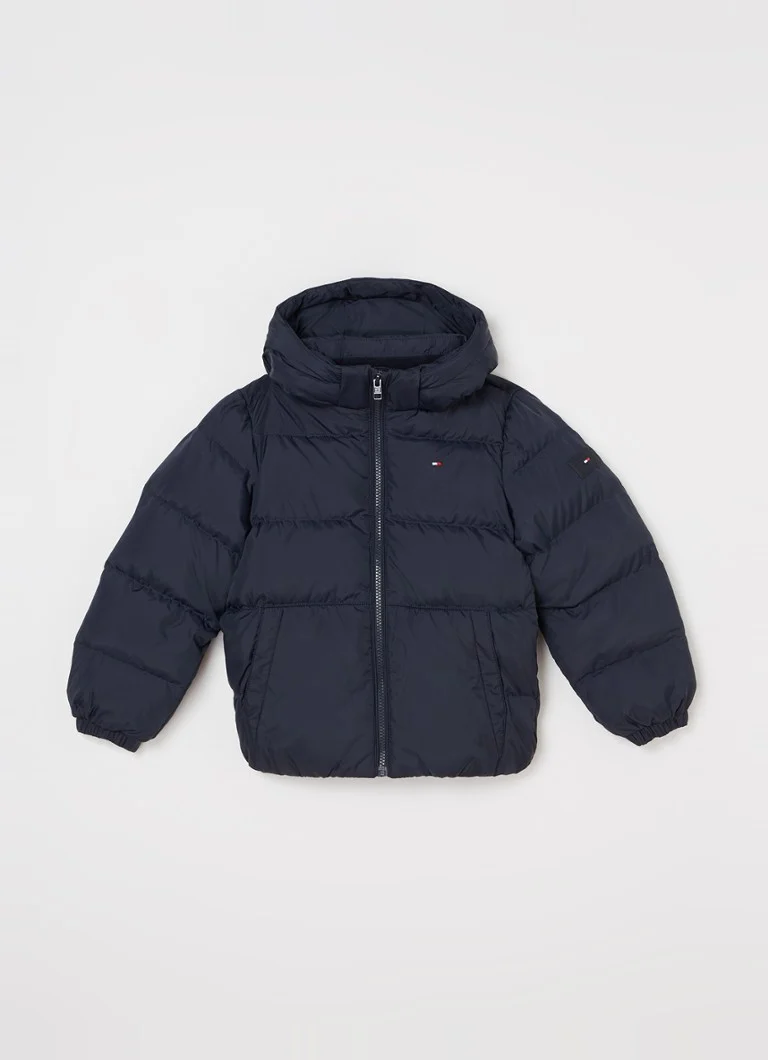 Péřová bunda Tommy Hilfiger s péřovou výplní a odnímatelnou kapucí