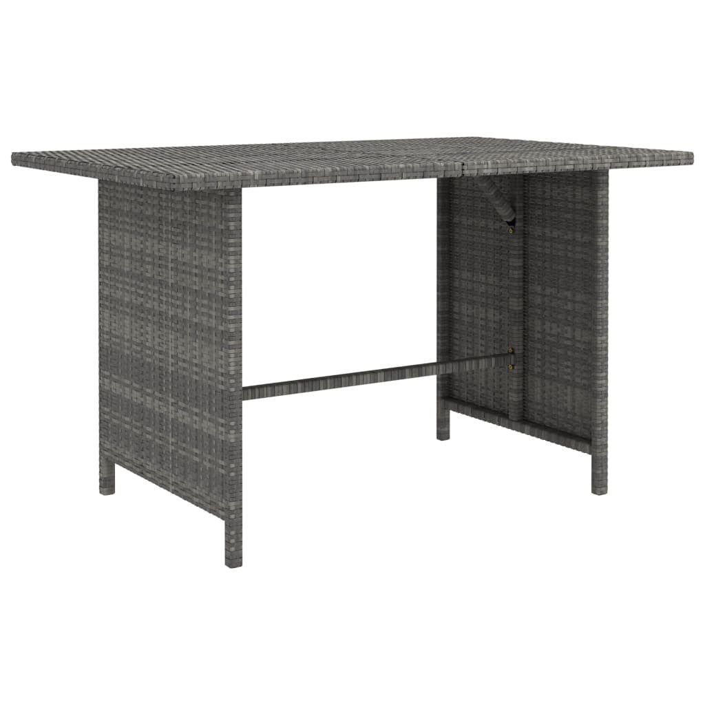 vidaXL Loungesofa Garten-Esstisch Grau 110x70x65 cm Poly Rattan, 1 Teile