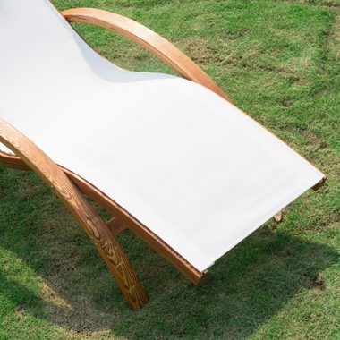 Outsunny Gartenliege Gartenliege, Set, 1 St., 1 x Gartenliege, mit Kopfkissen