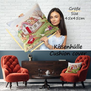 ANRO Dekokissen Kissenbezug Kissenhülle Deko Kissen Gobelin mit oder ohne Füllung, Jacquard Gobelin