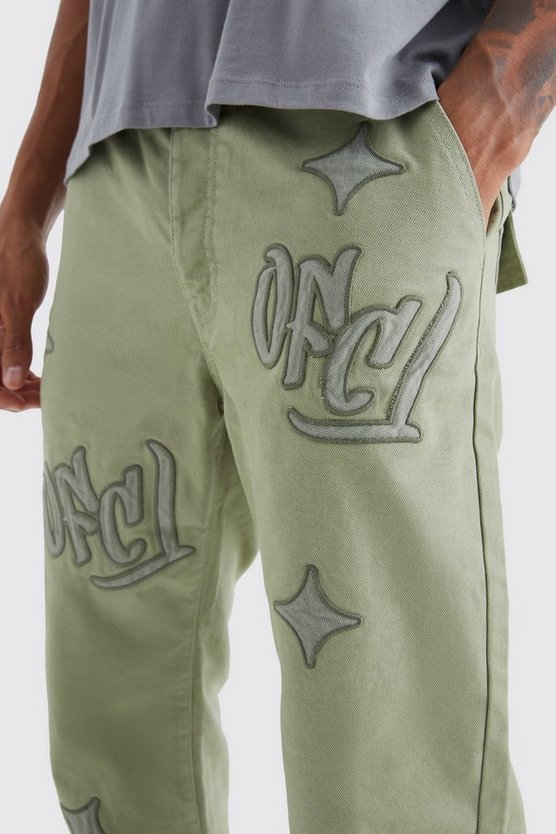 Tall lockere Hose mit Applikation