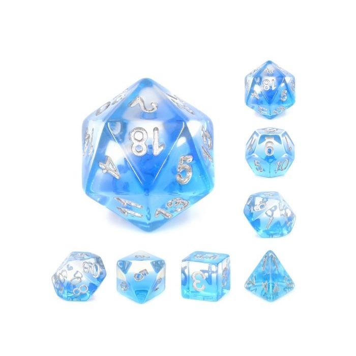 Würfelset Transparent Blue Gradients dice