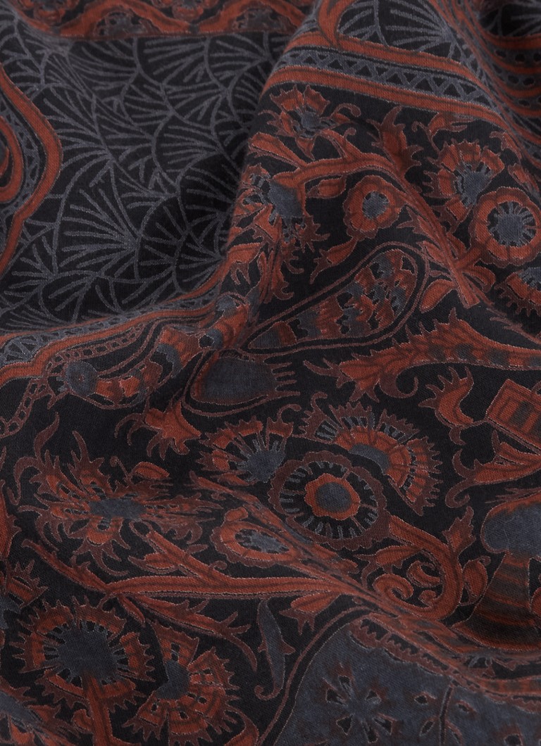 Antique Batik Tajaro cotton headscarf with print 140 x 140 cm