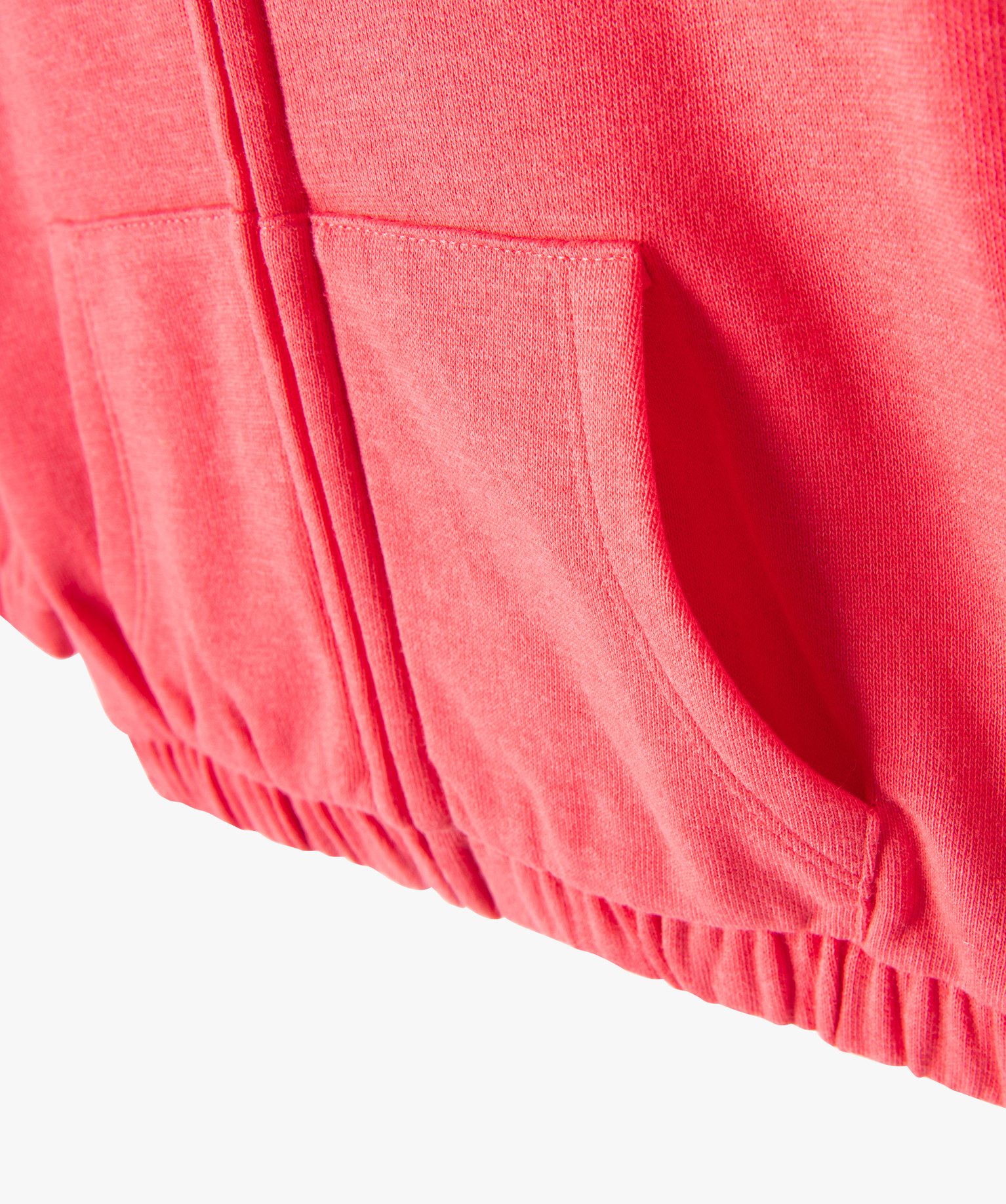 Sweat zippé à capuche intérieur molletonné bébé fille rose fonce | GEMO