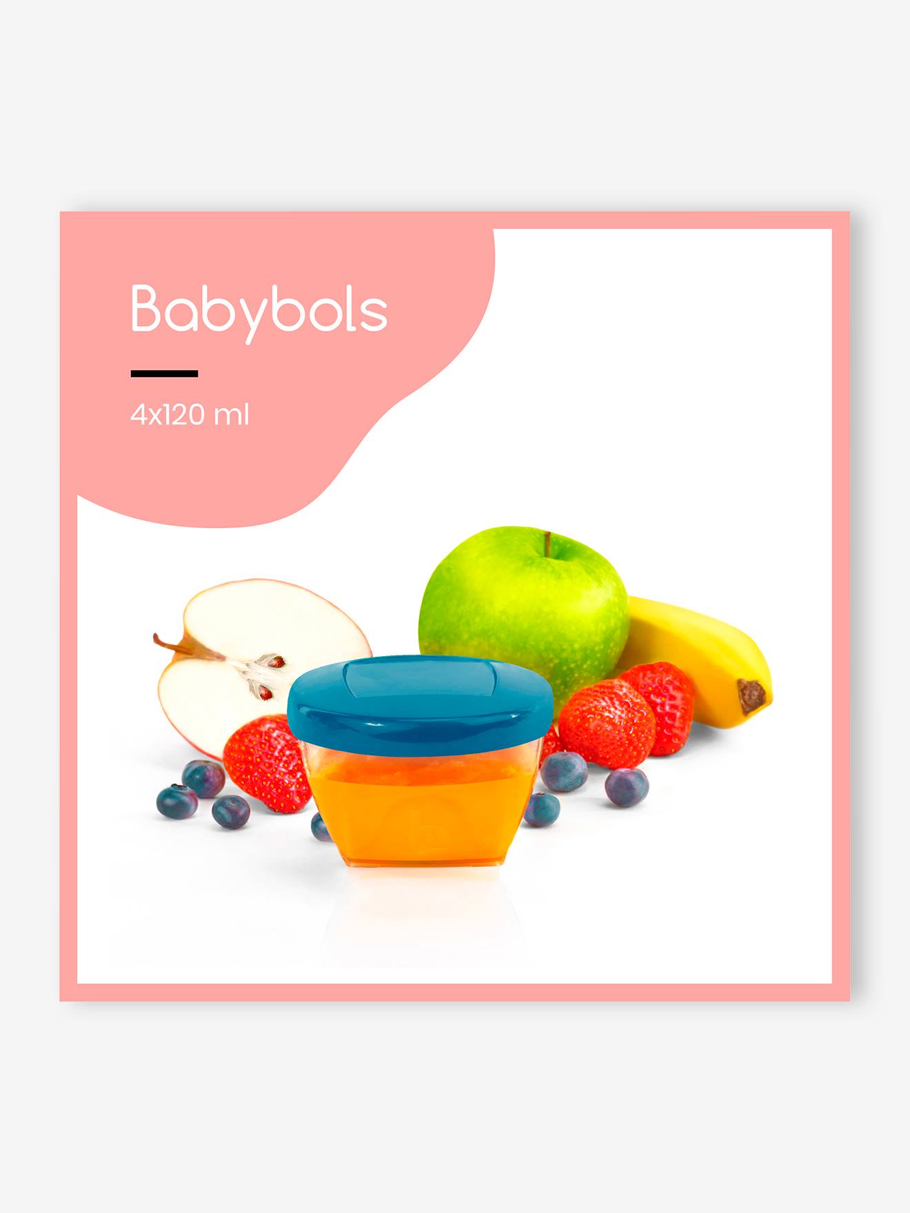 Lot de 4 boîtes hermétiques 120 ml BABYMOOV Babybol lot de 4
